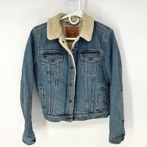Signature by Levi Strauss Blue Jean Jacket with Sherpa lining small